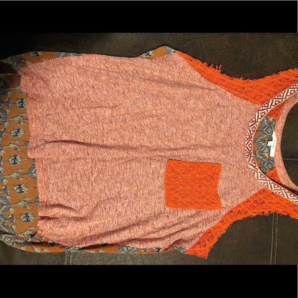 Orange miss me tank top